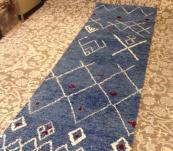 Beni Ourain Moroccan Runner rug 2'.9" x 10' Blue